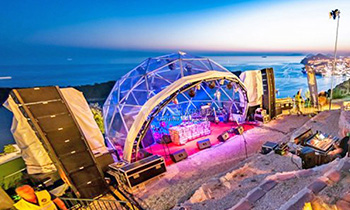 音乐活动演出穹顶帐篷-半球形开放式网壳篷房